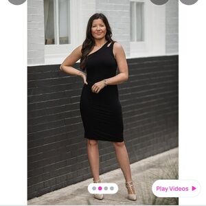 Chic One-Shoulder Black Dress